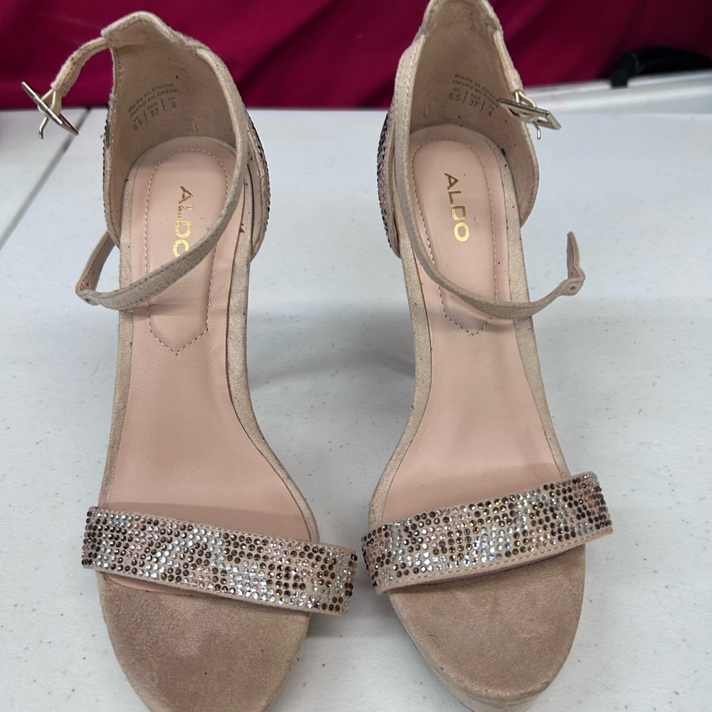 ALDO Nude Heels with Glittering Strap